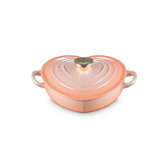 Shallow Heart Cocotte with Light Gold Heart Knob