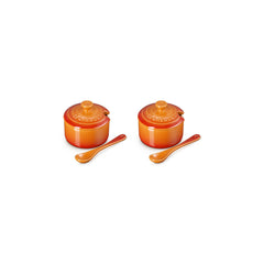 Condiment Pot with Spoon, Set of 2